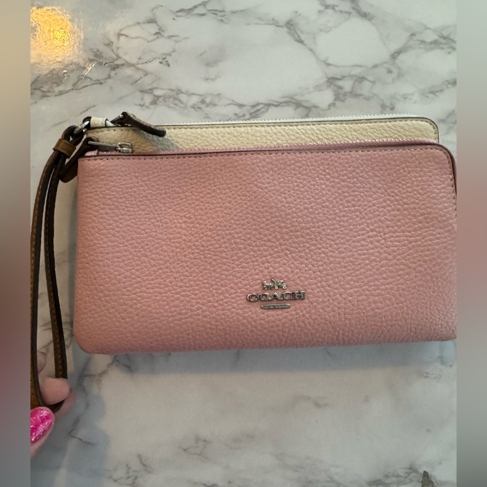 Coach cream, tan and pink back pack and matching wristlet wallet - Picture 4 of 6